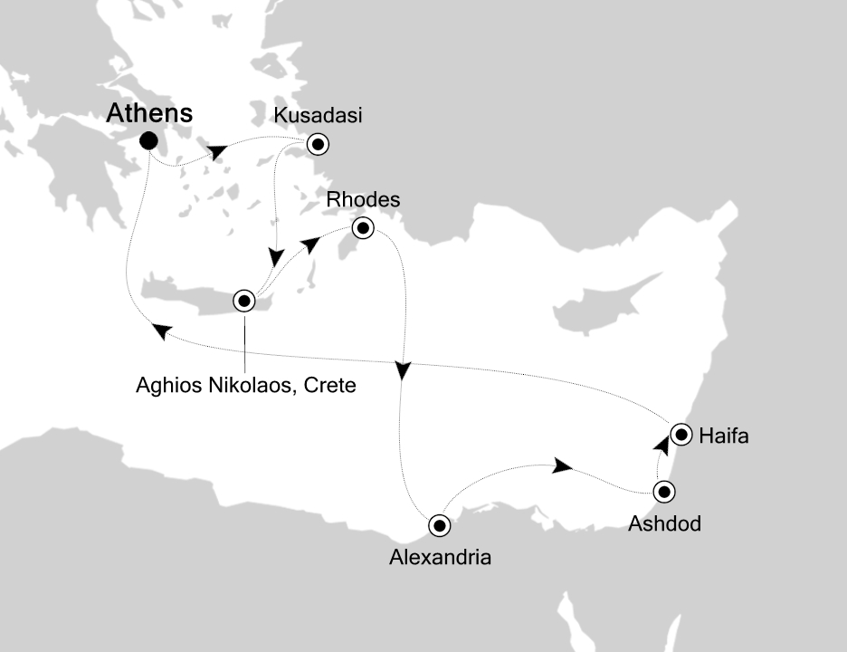 Mediterranean Cruise Itinerary Map