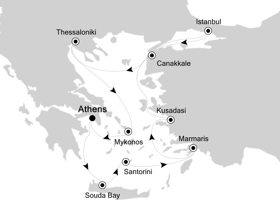 Mediterranean Cruise Itinerary Map